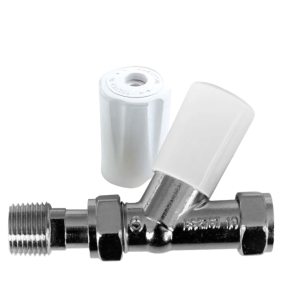 Drayton Straight Lockshield Valve with White Cap (15mm)