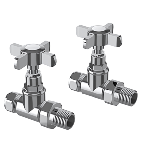 LeoNova Traditional Towel Radiator Valve Straight Pair