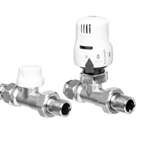 Altecnic Screwed Iron Thermostatic Radiator Valve Straight Twinpack (1/2 Inch M BSP)