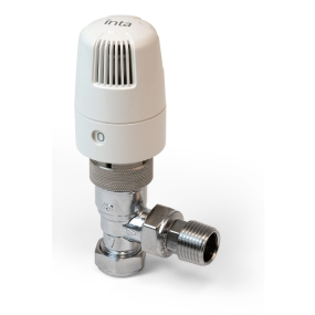 Intatec i-therm Angled thermostatic Radiator Valve (10/8mm) (White)