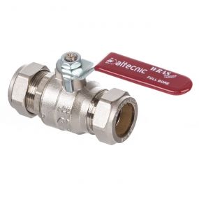 Caleffi Altecnic - 15mm Eres Red Handle Lever Ball Valve