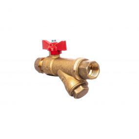 Altecnic 1/2” Female x Compression Combined Isolation Double Check And Strainer Valve Red Handle