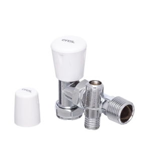 Altecnic Caleffi Eres Angled Manual Radiator Valve with Drain-Off Tail Piece (15mm)