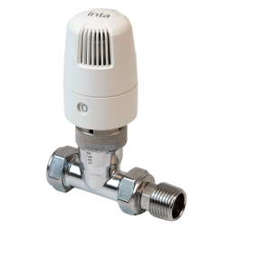 Intatec i-therm Straight thermostatic Radiator Valve (15mm) (White)