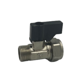 Flat-faced MI Straight ISO valve w/HANDLE (15mm x 3/8 Straight)