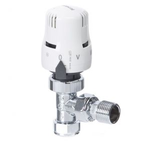 Altecnic ECOCAL Straight Thermostatic Radiator Valve (Chrome Head) (15mm x 1/2 Inch BSP)