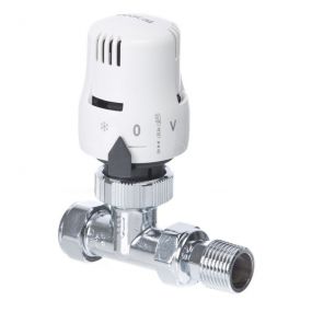 Altecnic ECOCAL Straight Thermostatic Radiator Valve (White Head) (10mm x 1/2 Inch BSP)