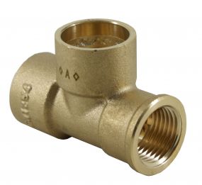 Solder Ring Fitting - Female End Tee 22mm x 1/2" x 22mm