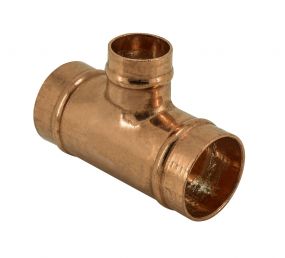 Copper Solder Ring Fitting - Reduced Branch Tee 54mm x 54mm x 35mm