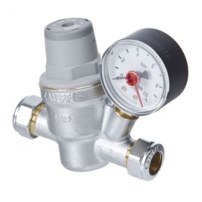 Altecnic Prescal Series 533- 22mm Compression High Performance Pressure Reducing Valve With Gauge