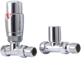LeoNova Round Straight Thermostatic Radiator Valve Pack (Chrome)
