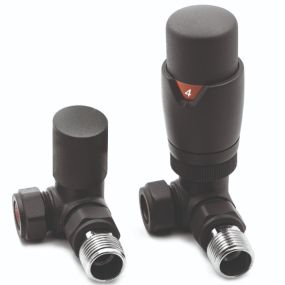 LeoNova Round Corner Thermostatic Radiator Valve Pack (Anthracite)