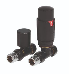 LeoNova Round Straight Thermostatic Radiator Valve Pack (Black)