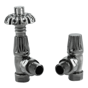 Thermostatic Radiator Valve Angled Westminster Pack (Black Nickel)
