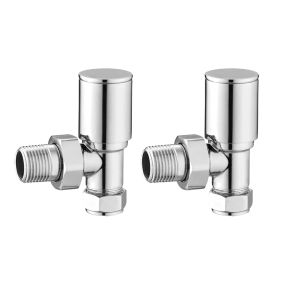LeoNova Round Angled Manual Radiator Valves Pack (Chrome)