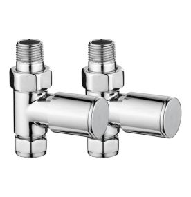 LeoNova Round Straight Manual Radiator Valves Pack (Chrome)