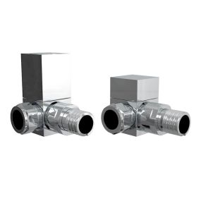 LeoNova Square Corner Manual Radiator Valves Pack (Chrome)