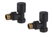 LeoNova Round Angled Manual Radiator Valves Pack (Anthracite)