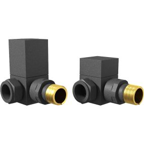 LeoNova Square Corner Manual Radiator Valves Pack (Anthracite)