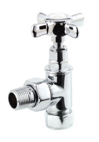 LeoNova Crosshead Angled Manual Radiator Valves (Single) (Chrome)