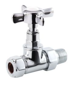 LeoNova Crosshead Straight Manual Radiator Valves (Single) (Chrome)