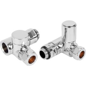 LeoNova Round Corner Manual Dual Fuel Radiator Valves (Chrome)