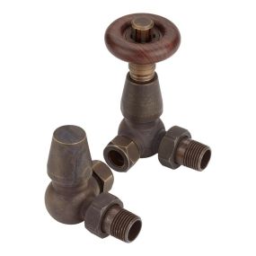 Chelsea Round Corner Thermostatic Radiator Valve Pack (Antique Brass)