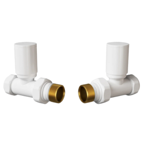 LeoNova Round Straight Manual Radiator Valves Pack (White)