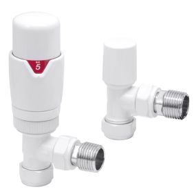 LeoNova Round Angled Thermostatic Radiator Valve Pack (White)