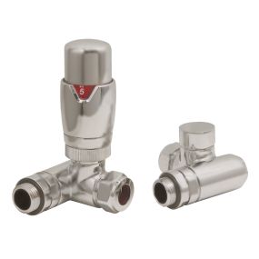 LeoNova Round Corner Dual Fuel Thermostatic Radiator Valve Pack (Satin Brushed Nickel)