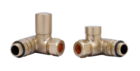 LeoNova Round Corner Manual Dual Fuel Radiator Valves (Brushed Brass)