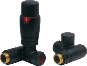 LeoNova Round Corner Dual Fuel Thermostatic Radiator Valve Pack (Black)