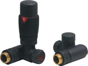 LeoNova Round Corner Dual Fuel Thermostatic Radiator Valve Pack (Anthracite)