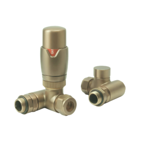 LeoNova Round Corner Dual Fuel Thermostatic Radiator Valve Pack (Brushed Brass)