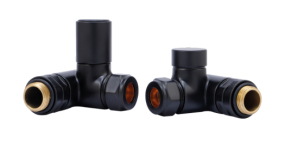 LeoNova Round Corner Manual Dual Fuel Radiator Valves (Black)