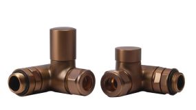 LeoNova Round Corner Manual Dual Fuel Radiator Valves (Brushed Bronze)