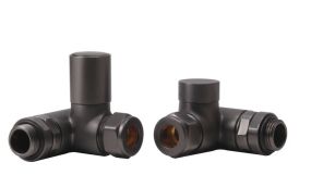 LeoNova Round Corner Manual Dual Fuel Radiator Valves (Brushed Gunmetal)