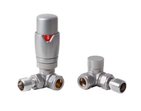 LeoNova Round Corner Thermostatic Radiator Valve Pack (Pair) (Pearl Shine)