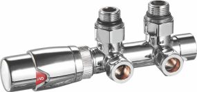 LeoNova H Block Twin TRV Angled (Chrome)