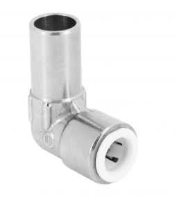 Push Fit Stem Elbow 15mm x 10mm Chrome