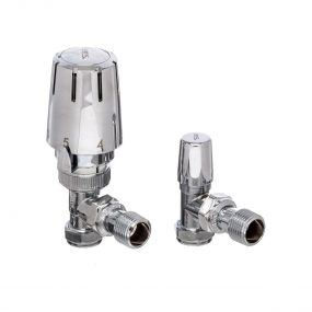Caleffi altecnic - 15mm Eres High Chrome Angle Thermostatic Radiator Valve (Twin Pack)