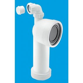 McAlpine 90 Bend Adjustable Length Rigid Pan Connector 110mm With Vent Boss