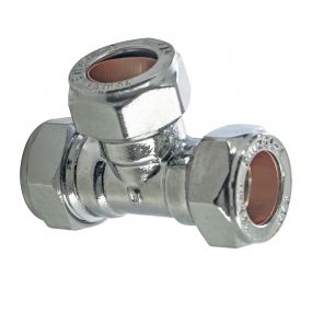 Compression Chrome Plated Equal Tee 28mm