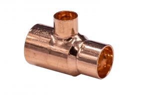 Copper End Feed Reduced Tee 22mm X 15mm X 15mm