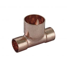 Copper End Feed Reduced Tee 15mm X 15mm X 22mm