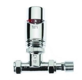 Drayton TRV4 CHROME Sensor Head & Straight Body (15mm) (Chrome)