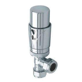 Contract 15mm CHROME Angled Thermostatic Radiator Valve