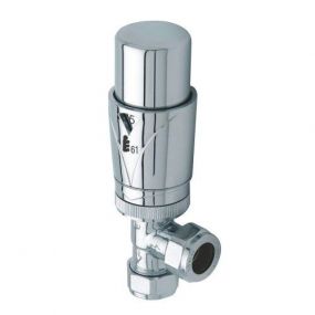 Contract Chrome Angled Thermostatic Radiator Valve (15mm)