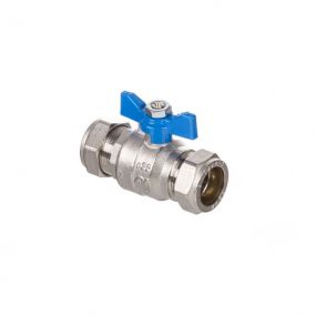 Altecnic 22mm Compression Intaball Ball Valve Blue Butterfly Handle