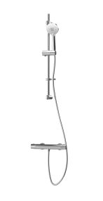 Intatec Enzo Single Outlet Safe-Touch Thermostatic Shower with Flexible Riser Kit and Multi Function Handset (Round)